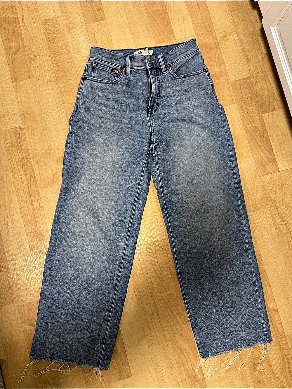 Madewell The Perfect Vintage Wide-Leg Crop Jean Blue